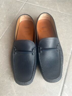 Hugo Boss Men HARDWARE LOAFERS IN LEATHER Blue size 6.5